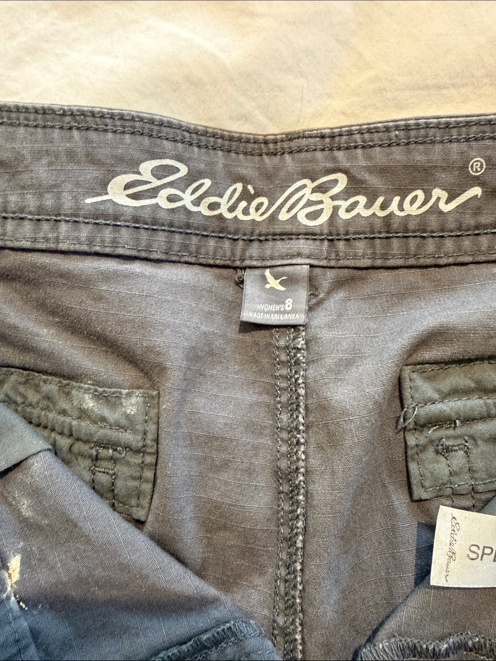 Eddie Bauer Women's Dark Gray Capri cargo pants.